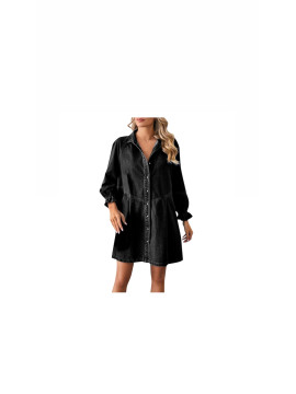 Robe jeans chemisier couleur noir