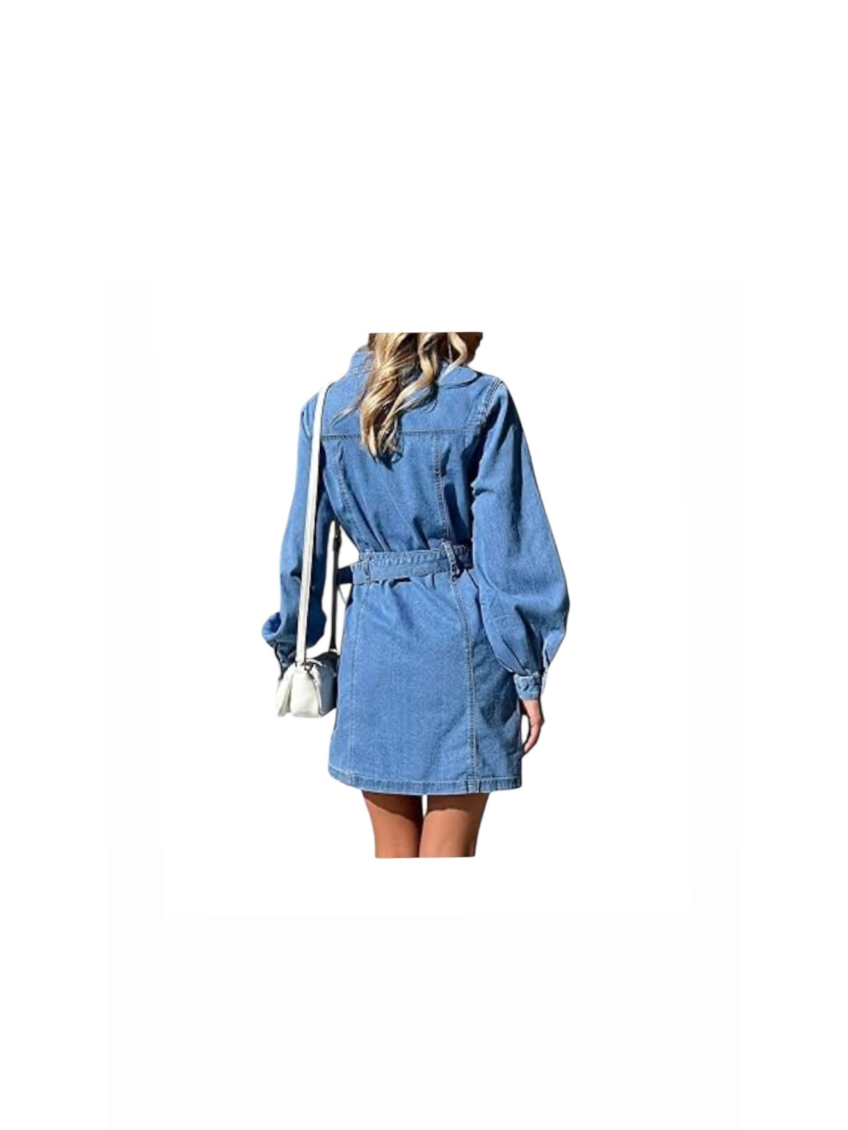 Robe jeans boutonné avec ceinture