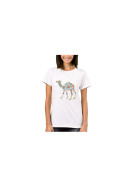 T-shirt blanc à motifs dromadaire