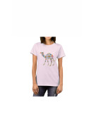 T-shirt rose à motifs dromadaire