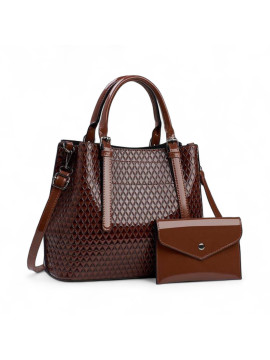 Sac à main marron en tricot minimaliste four tout