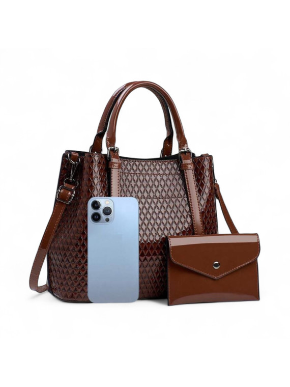 Sac à main marron en tricot minimaliste four tout