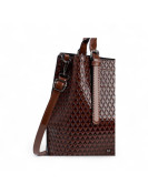 Sac à main marron en tricot minimaliste four tout