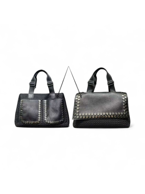 Sac à main noir bandoulière en maille