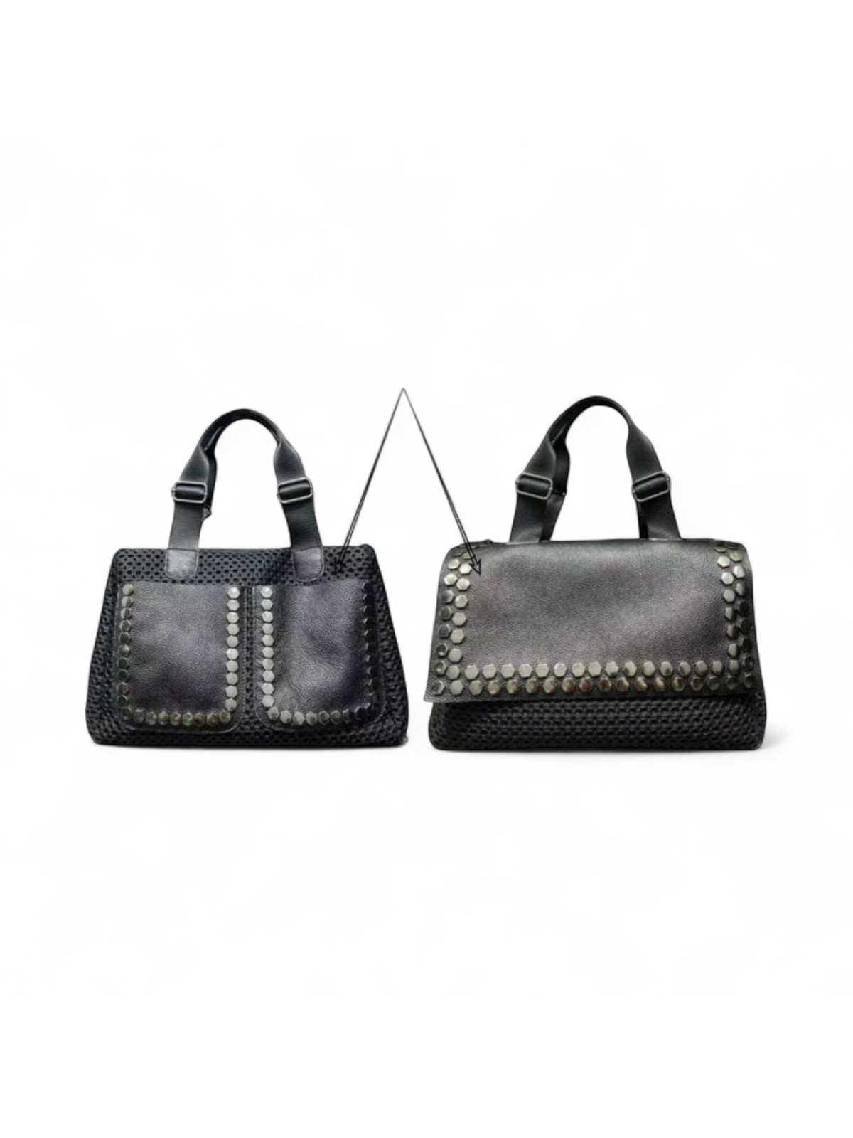 Sac à main noir bandoulière en maille