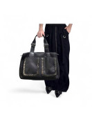 Sac à main noir bandoulière en maille