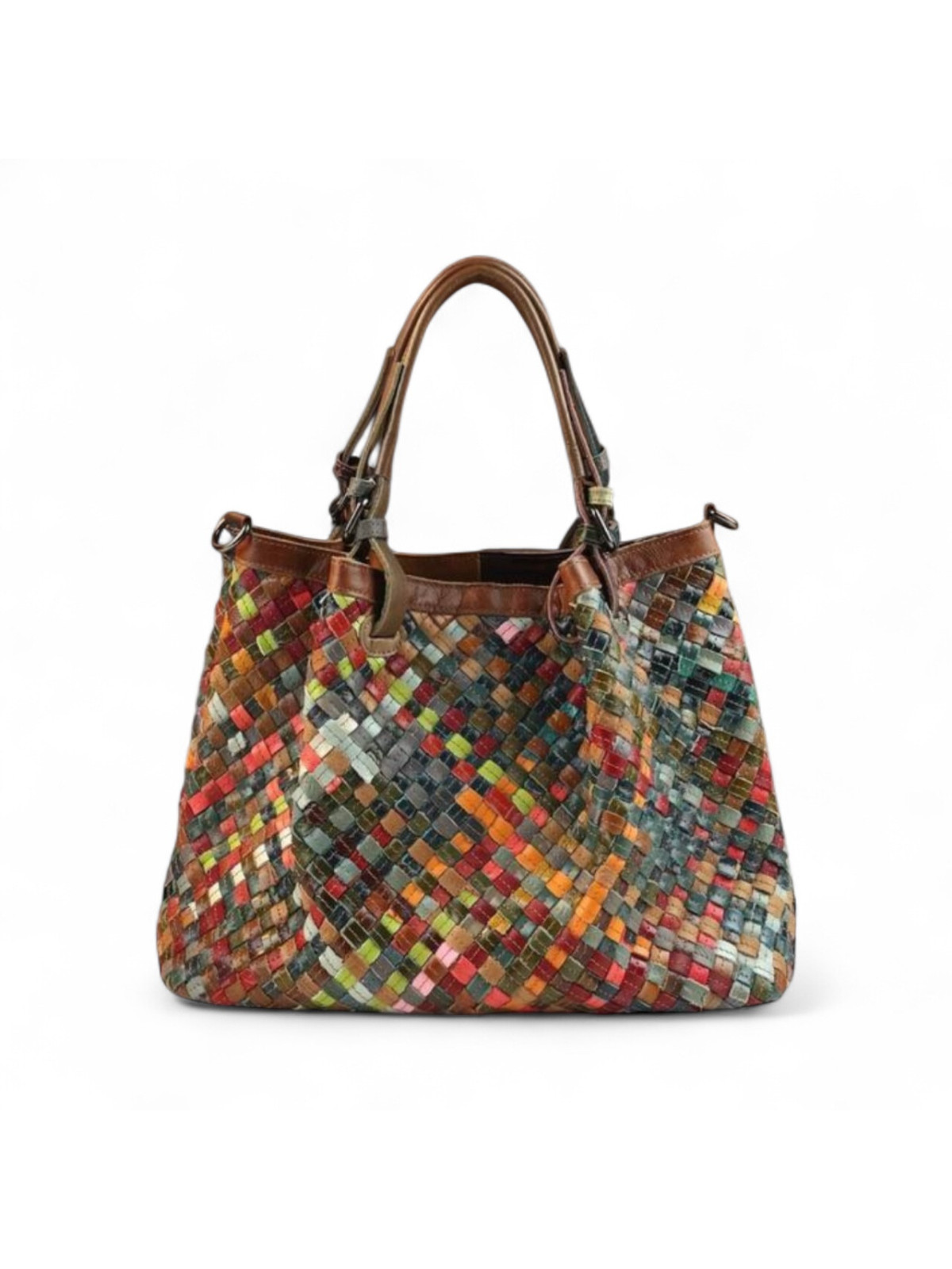 Sac à main multicolores tressé