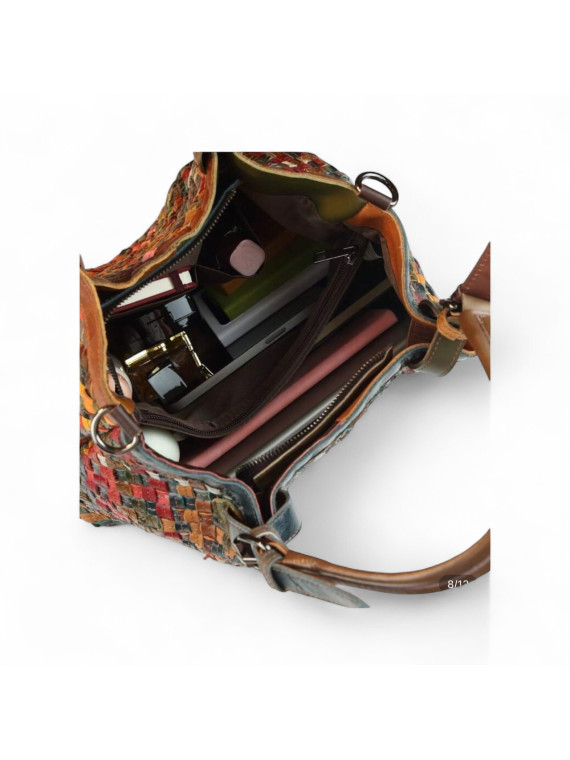 Sac à main multicolores tressé