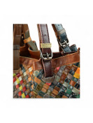 Sac à main multicolores tressé