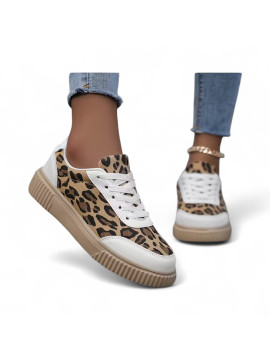 Basket p38 imprimer léopard  marron blanc