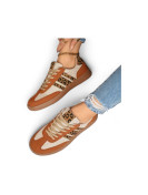 Basket p40 imprimer léopard orange marron