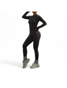 Ensemble 3pieces leggings sport fitness avec veste gris