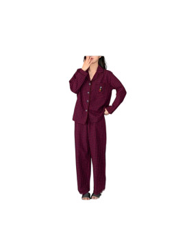 Pyjama à Motifs carreaux Cartoon Mignons,