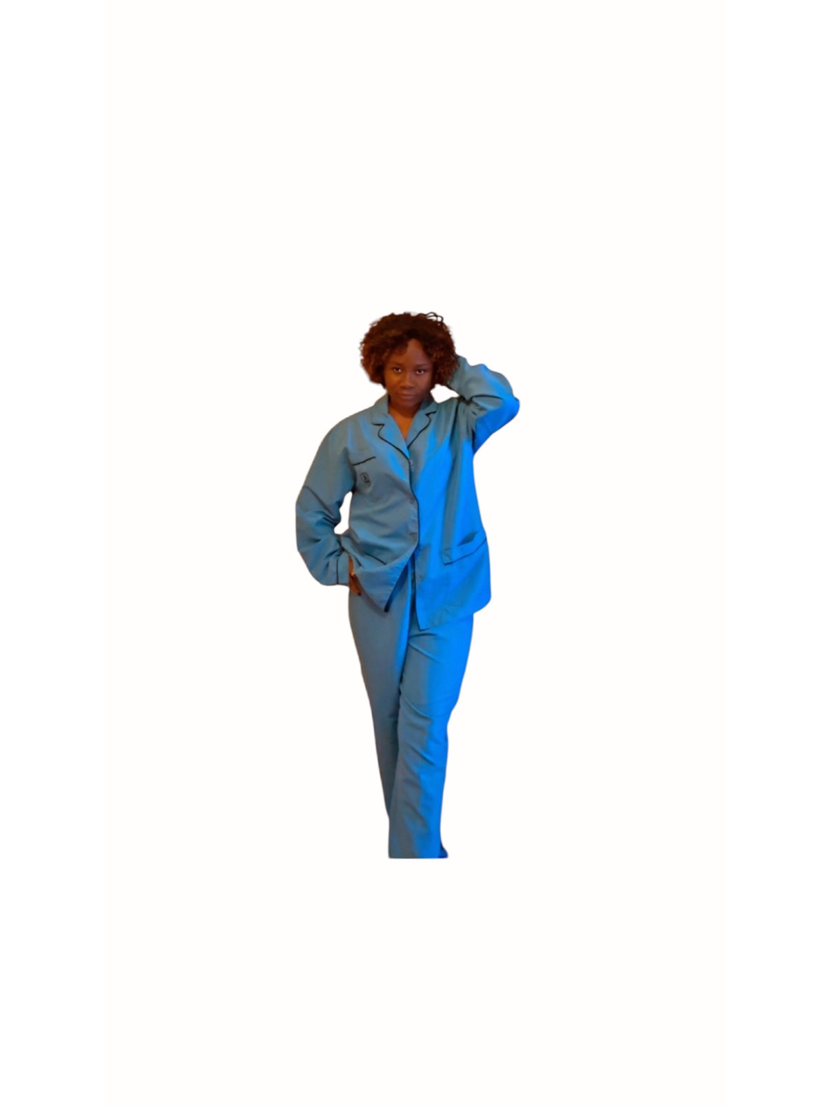 Pyjama couleur uni bleu