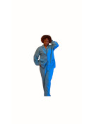 Pyjama couleur uni bleu