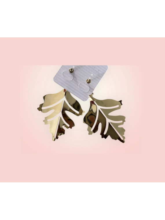 Boucles élégante doré forme feuille