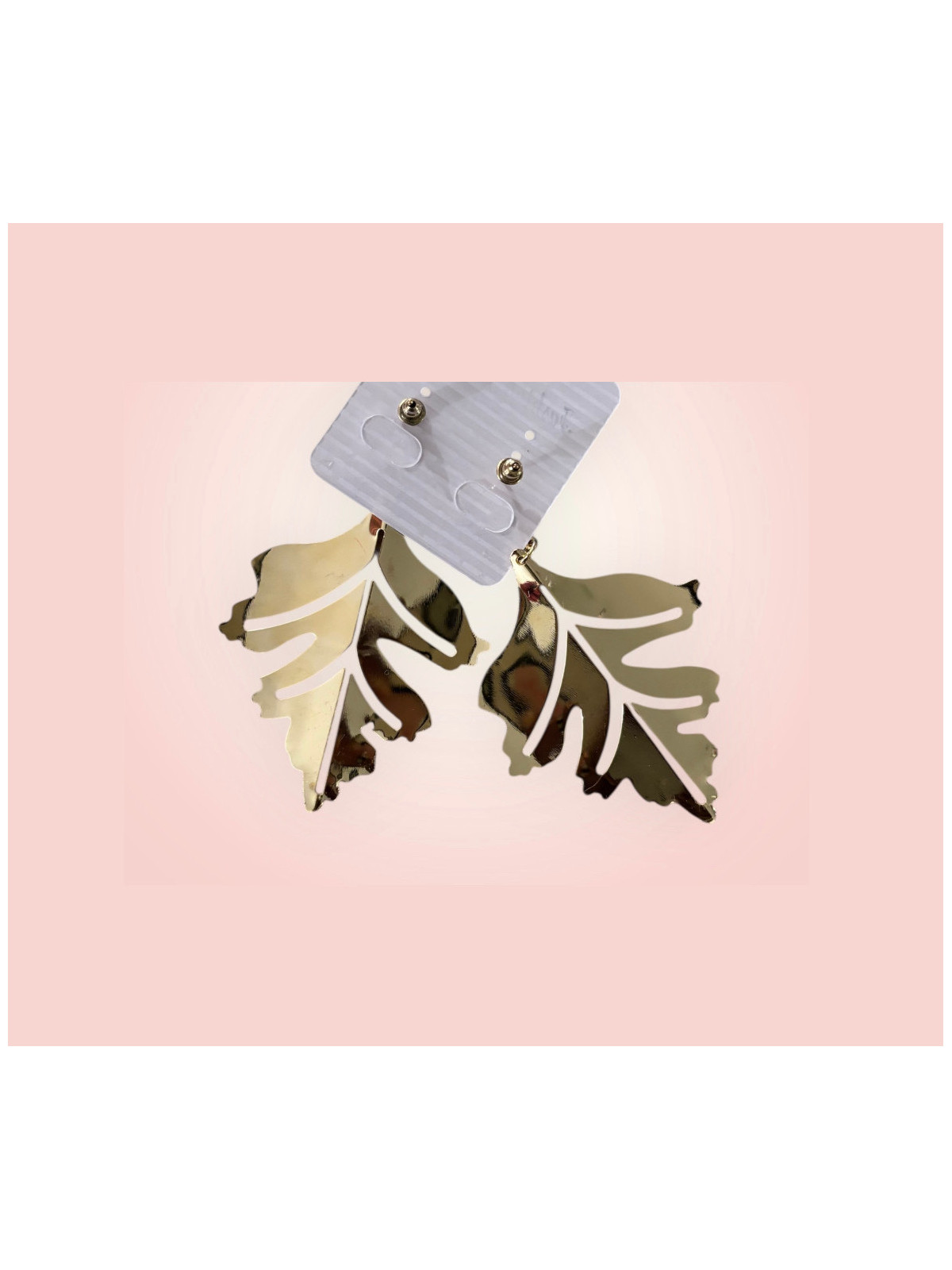 Boucles élégante doré forme feuille