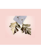 Boucles élégante doré forme feuille