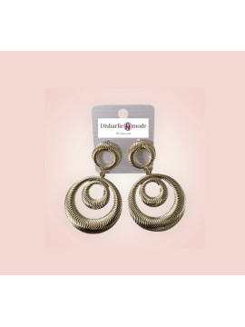 Boucles élégante doré forme coquillages ronds