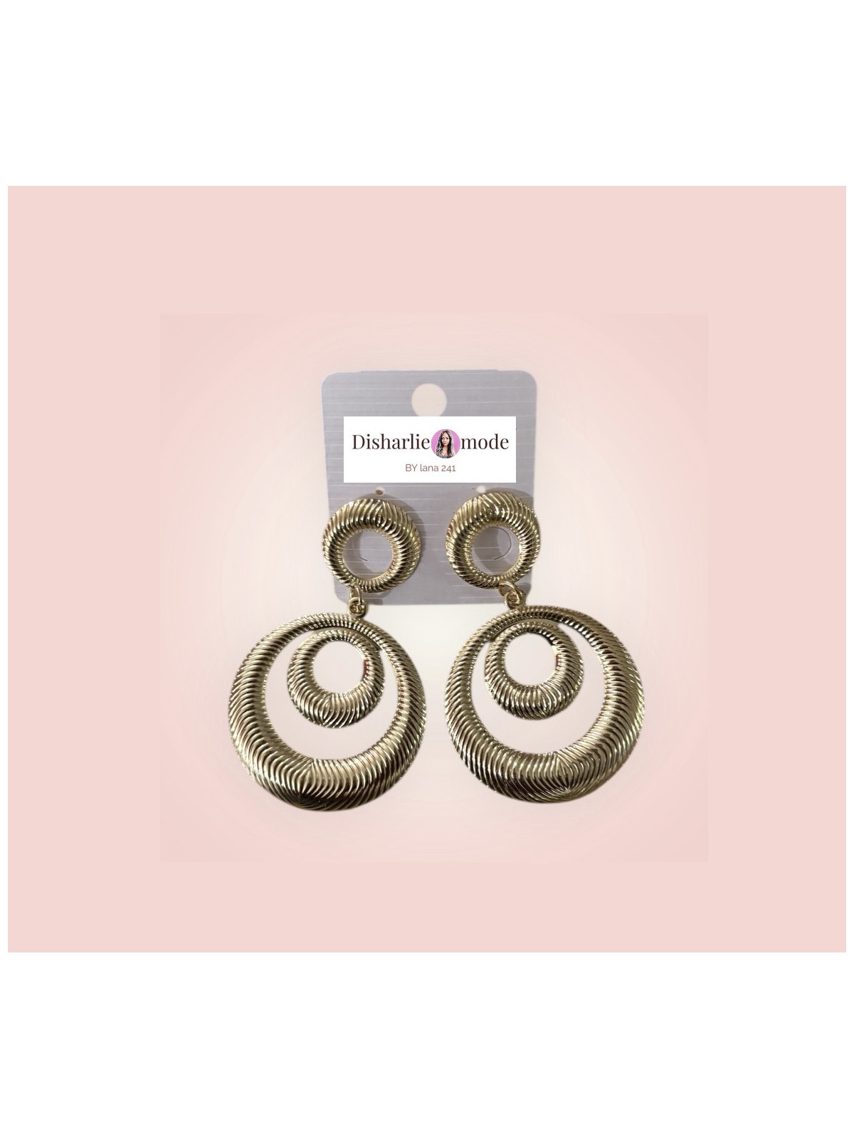 Boucles élégante doré forme coquillages ronds