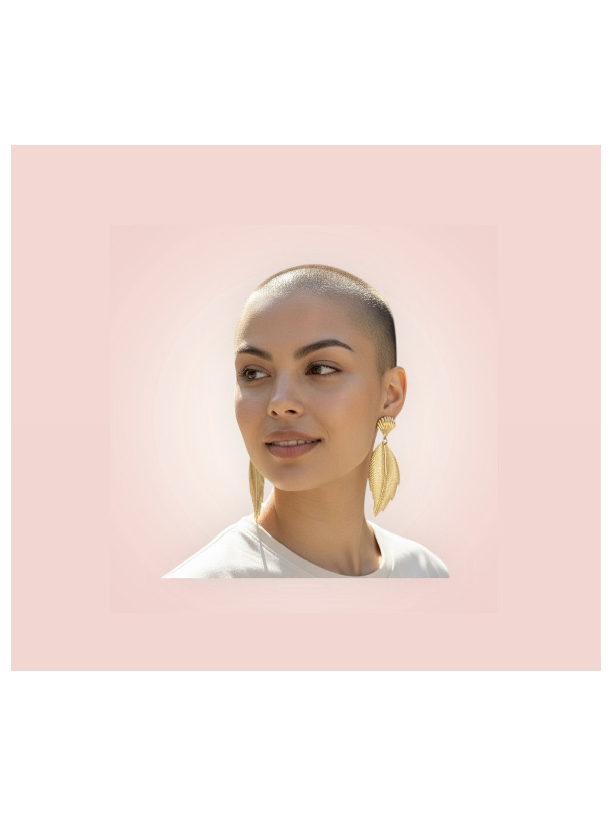 Boucles élégante doré forme feuille de laurier