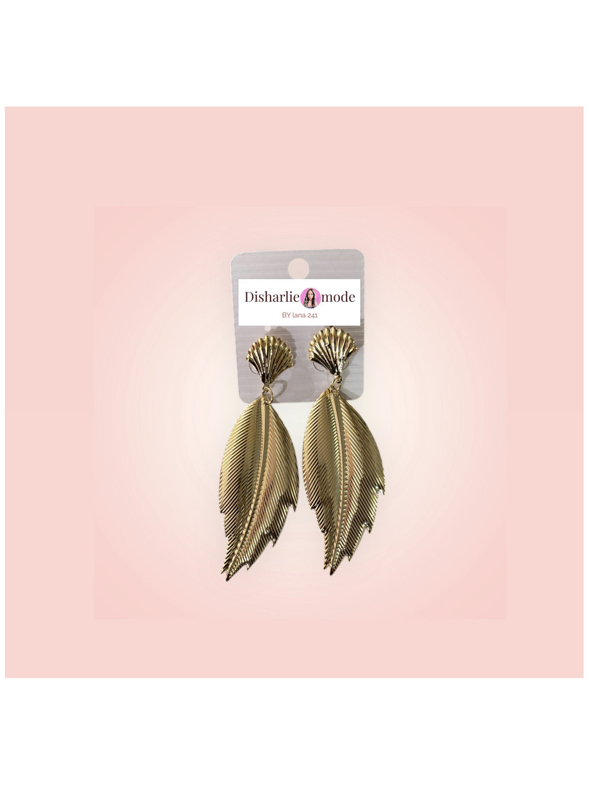 Boucles élégante doré forme feuille de laurier