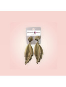 Boucles élégante doré forme feuille de laurier