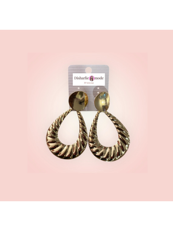 Boucles élégante doré forme coquillages de mer