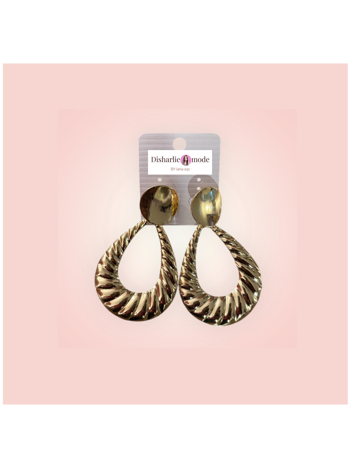 Boucles élégante doré forme coquillages de mer