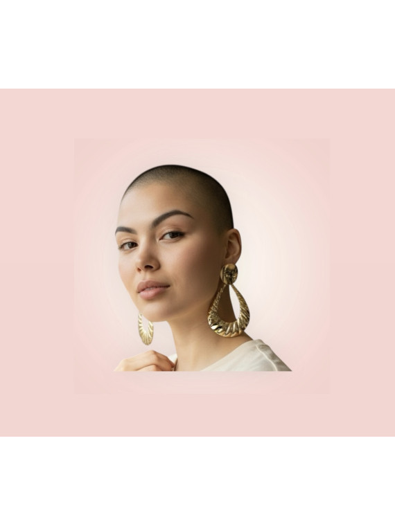 Boucles élégante doré forme coquillages de mer