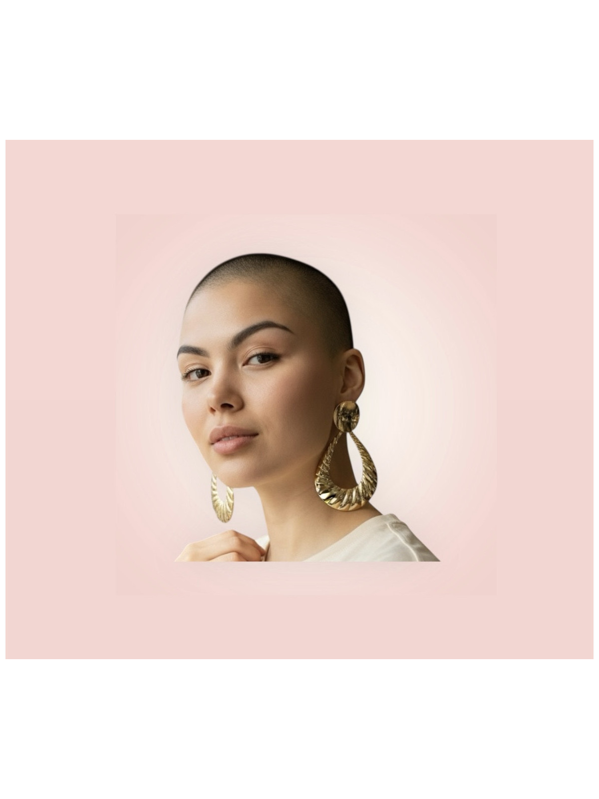 Boucles élégante doré forme coquillages de mer