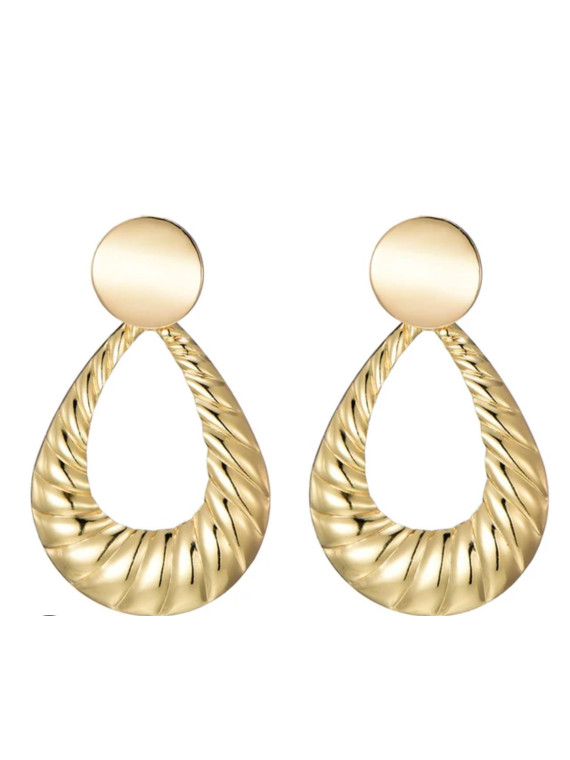 Boucles élégante doré forme coquillages de mer