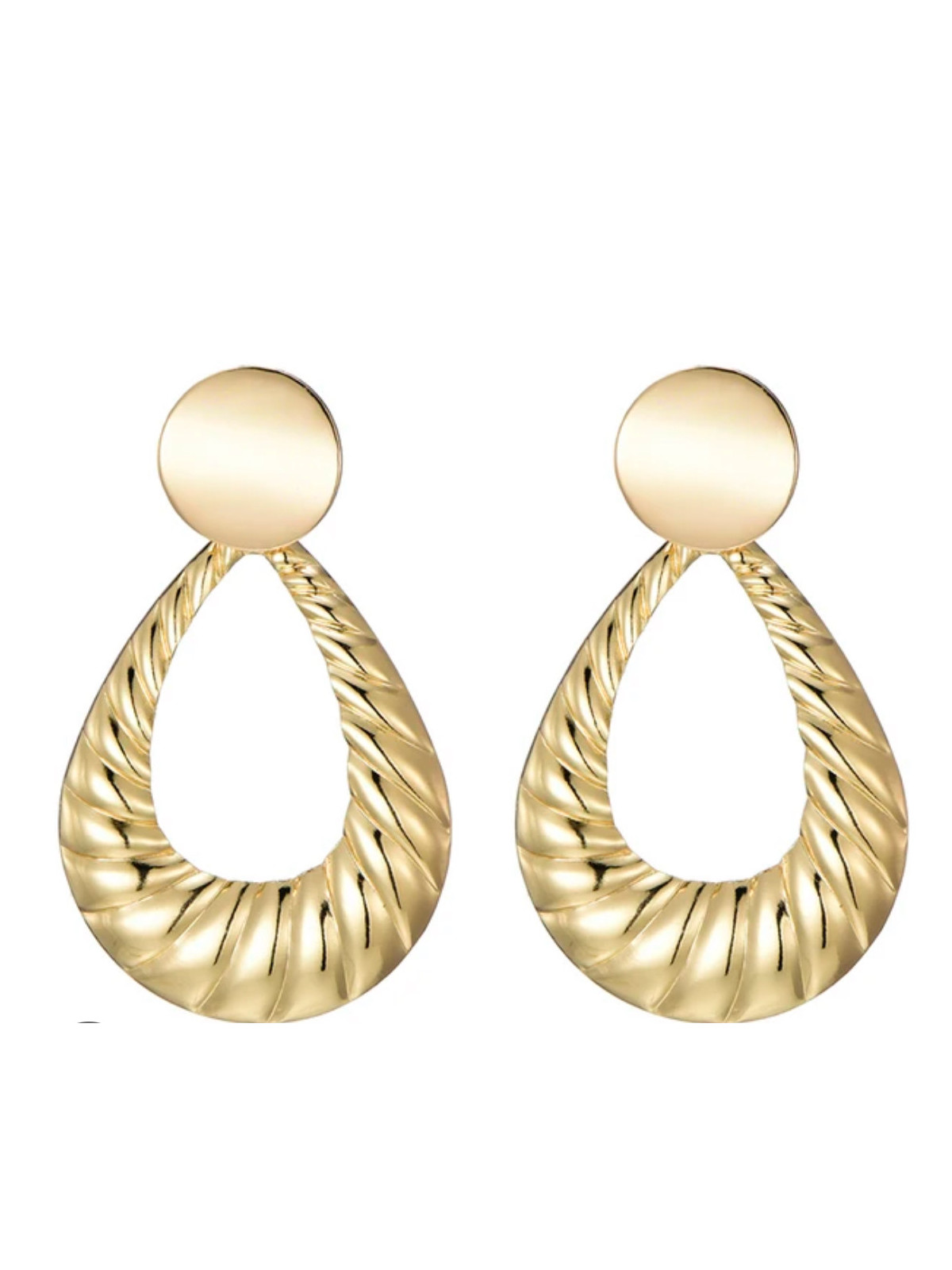 Boucles élégante doré forme coquillages de mer