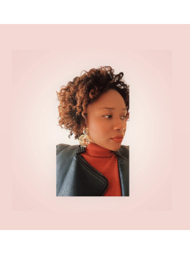 Boucles élégante doré forme feuille