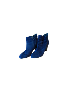 Bottes P36 en velours bleu nuit