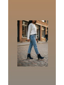 Bottes P36 en velours bleu nuit
