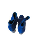 Bottes P36 en velours bleu nuit