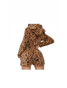 Pyjama combi a velours imprimé léopard