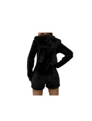 Pyjama combi a velours noir  à capuche