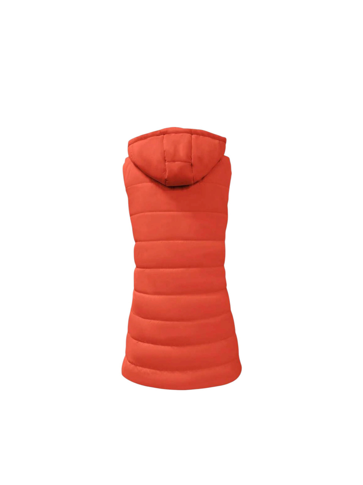 Gilet matelassé sans manches à capuche couleur orange
