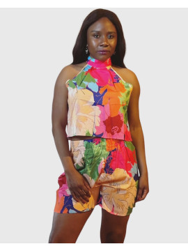 Ensemble haut et short multicolores