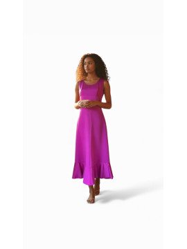Robe longue rose