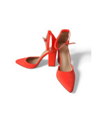 Escarpins orange P39 à bout pointu épais