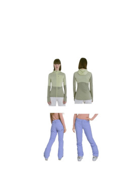 Ensemble tenue ski couleur violet,vert