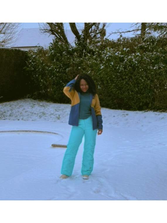 Ensemble tenue ski couleur vert,marron