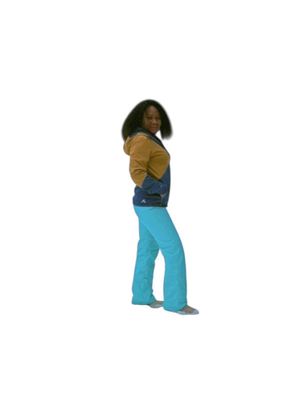 Ensemble tenue ski couleur vert,marron