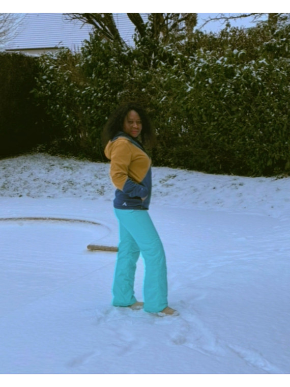 Ensemble tenue ski couleur vert,marron