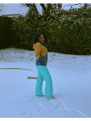 Ensemble tenue ski couleur vert,marron