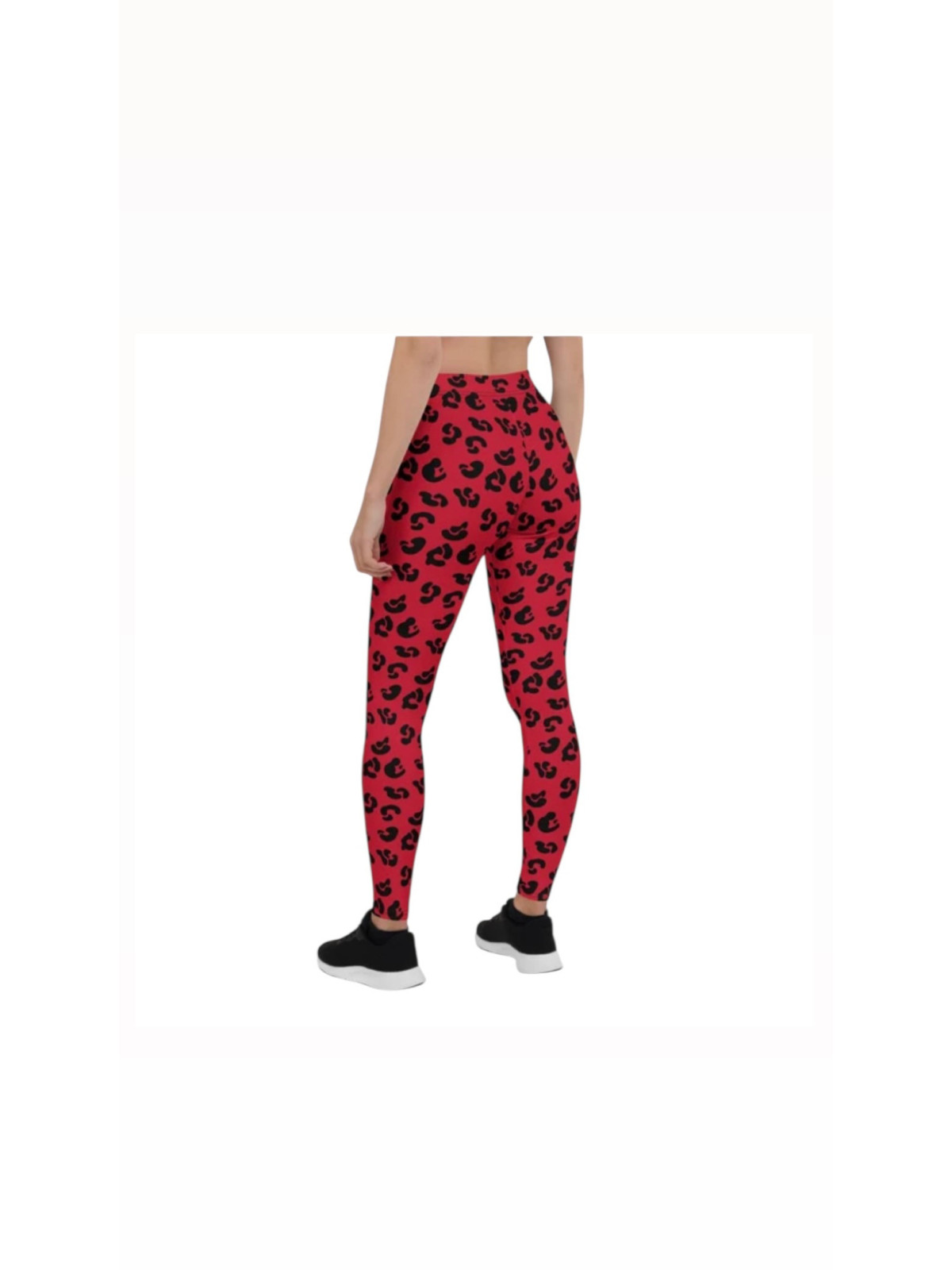Legging léopard couleur  rouge noir