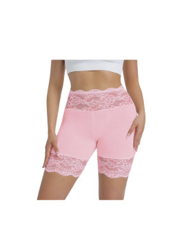 Culotte style legging court en dentelle couleur rose